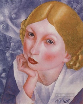 ロシア Painting - リアの肖像画 ホロポワの肖像画 1915年 クズマ・ペトロフ・ヴォドキン